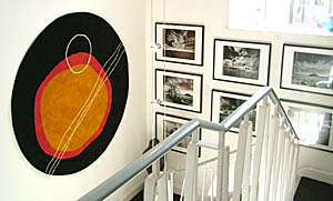 Copper On Black Rug displayed at Wine Street Gallery