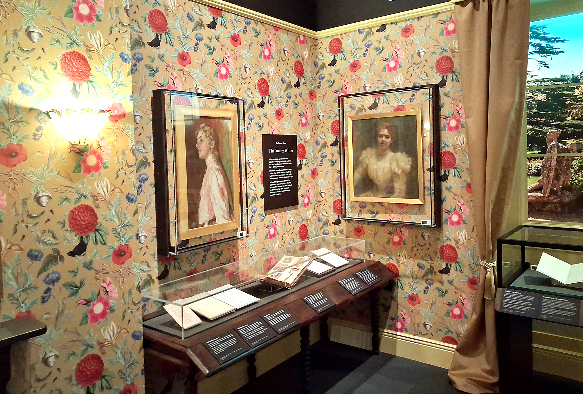 British Library Agatha Christie showing Josephine Sumner's wallpaper design for the show